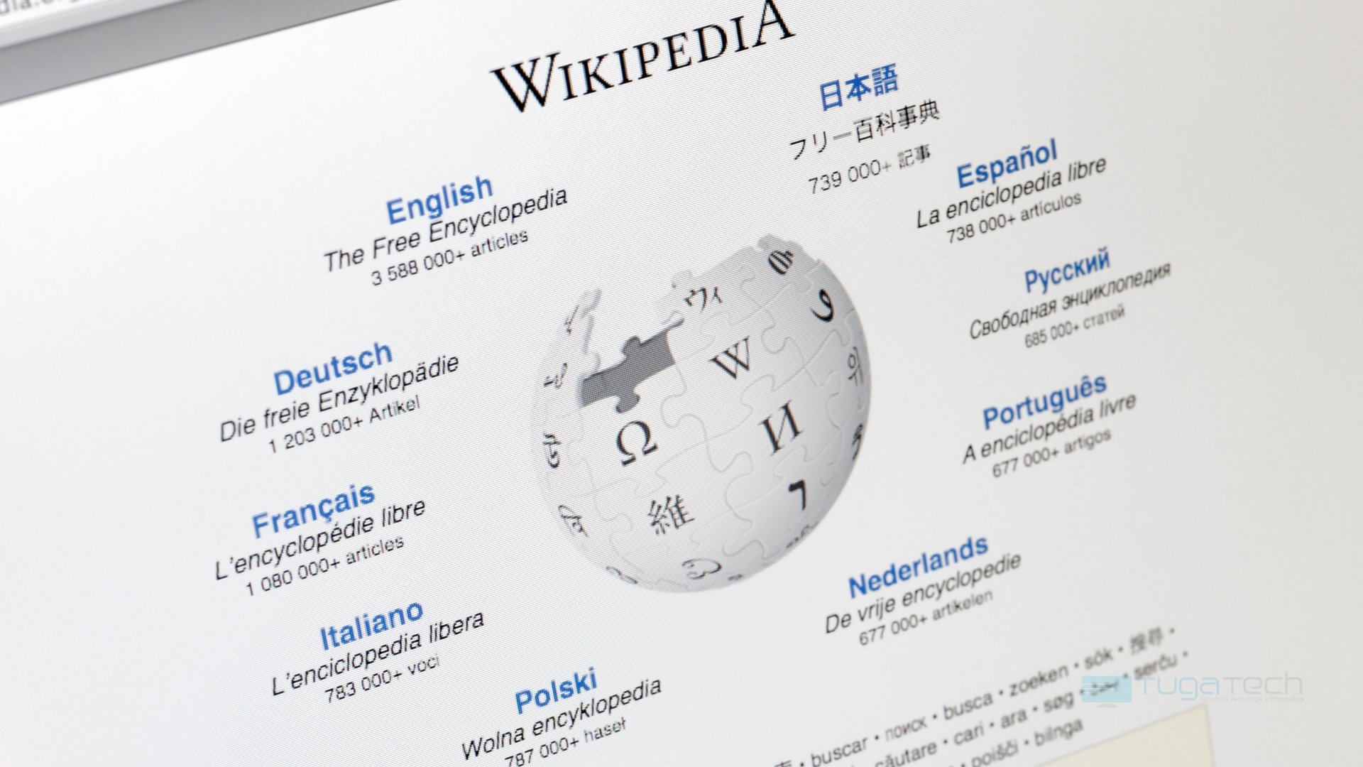 Wikipédia página inicial