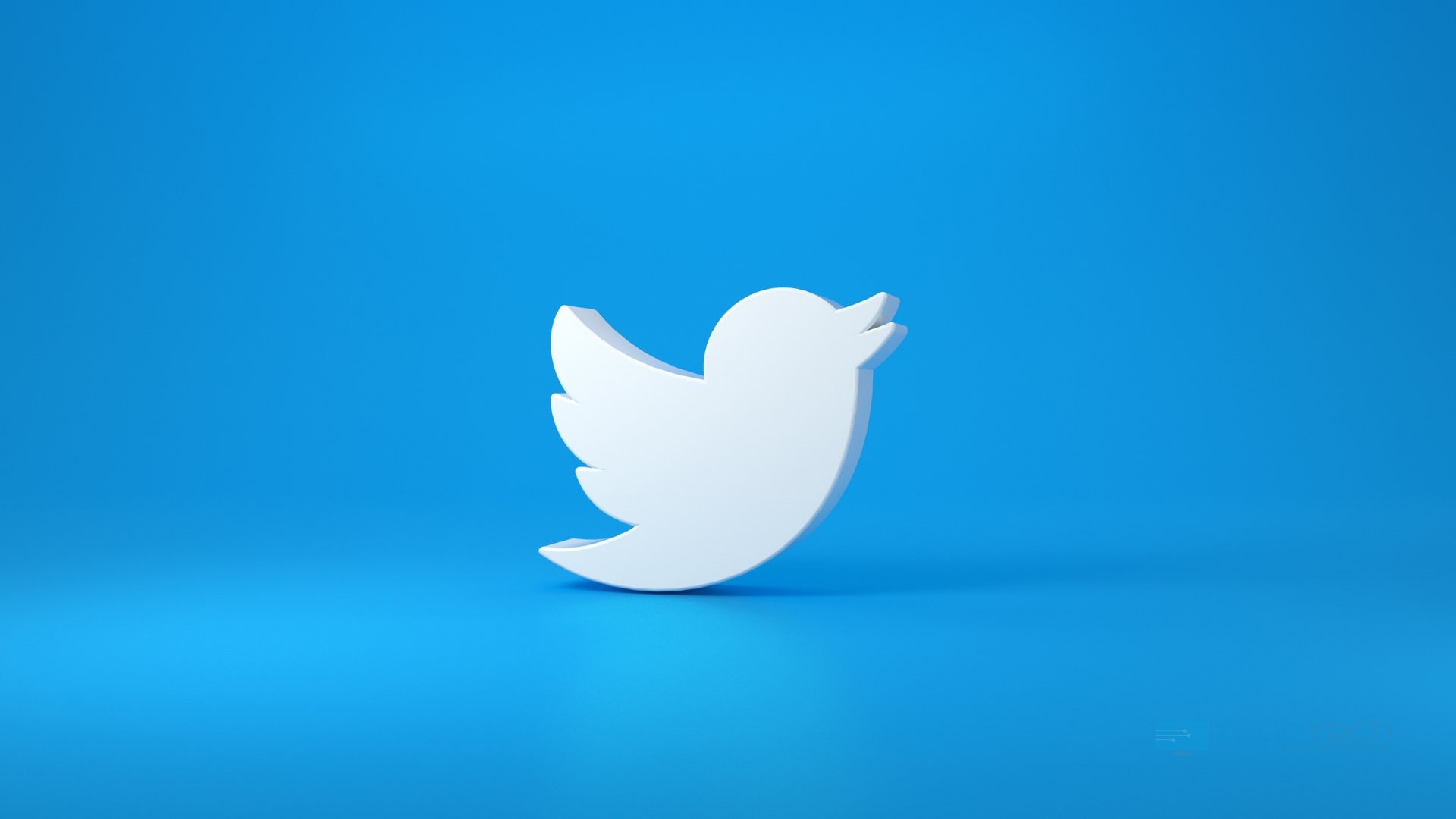 Logo do Twitter sobre fundo azul