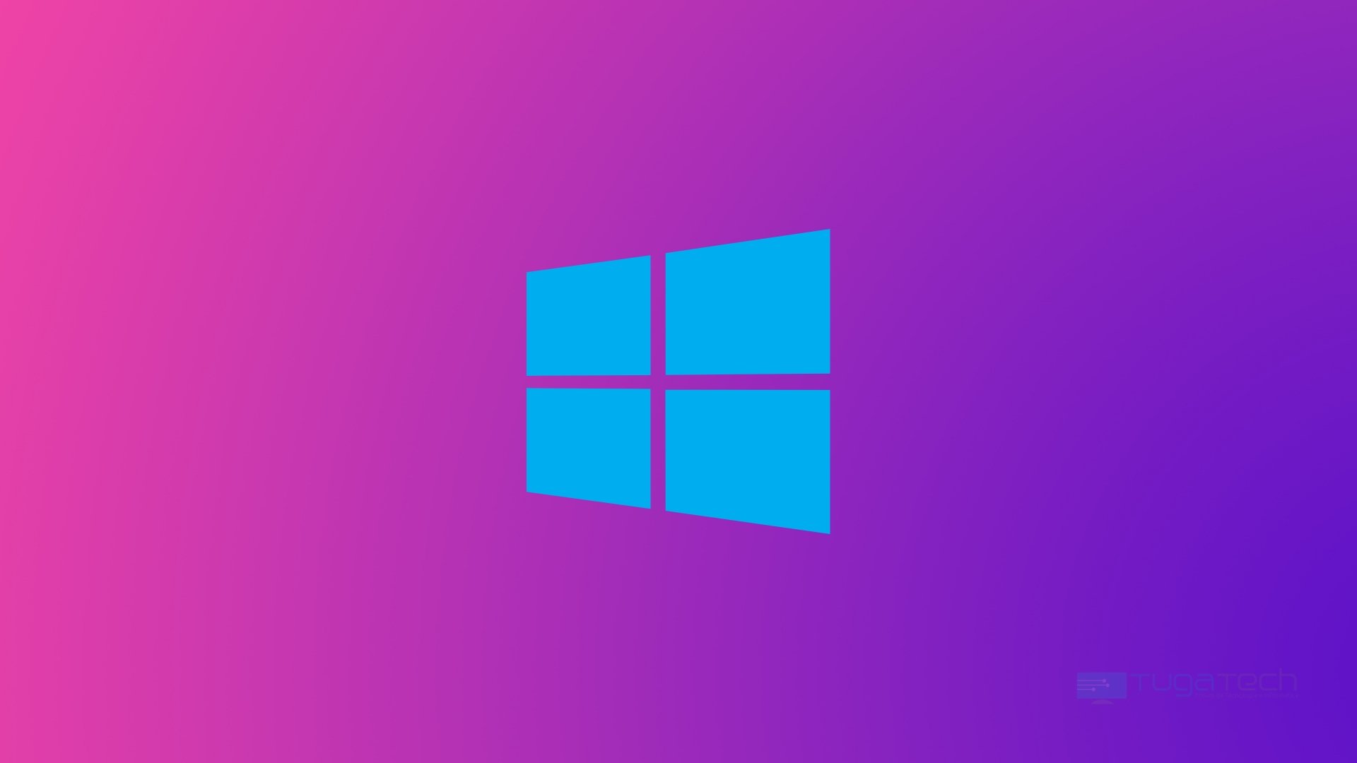 Windows logo sobre fundo rosa