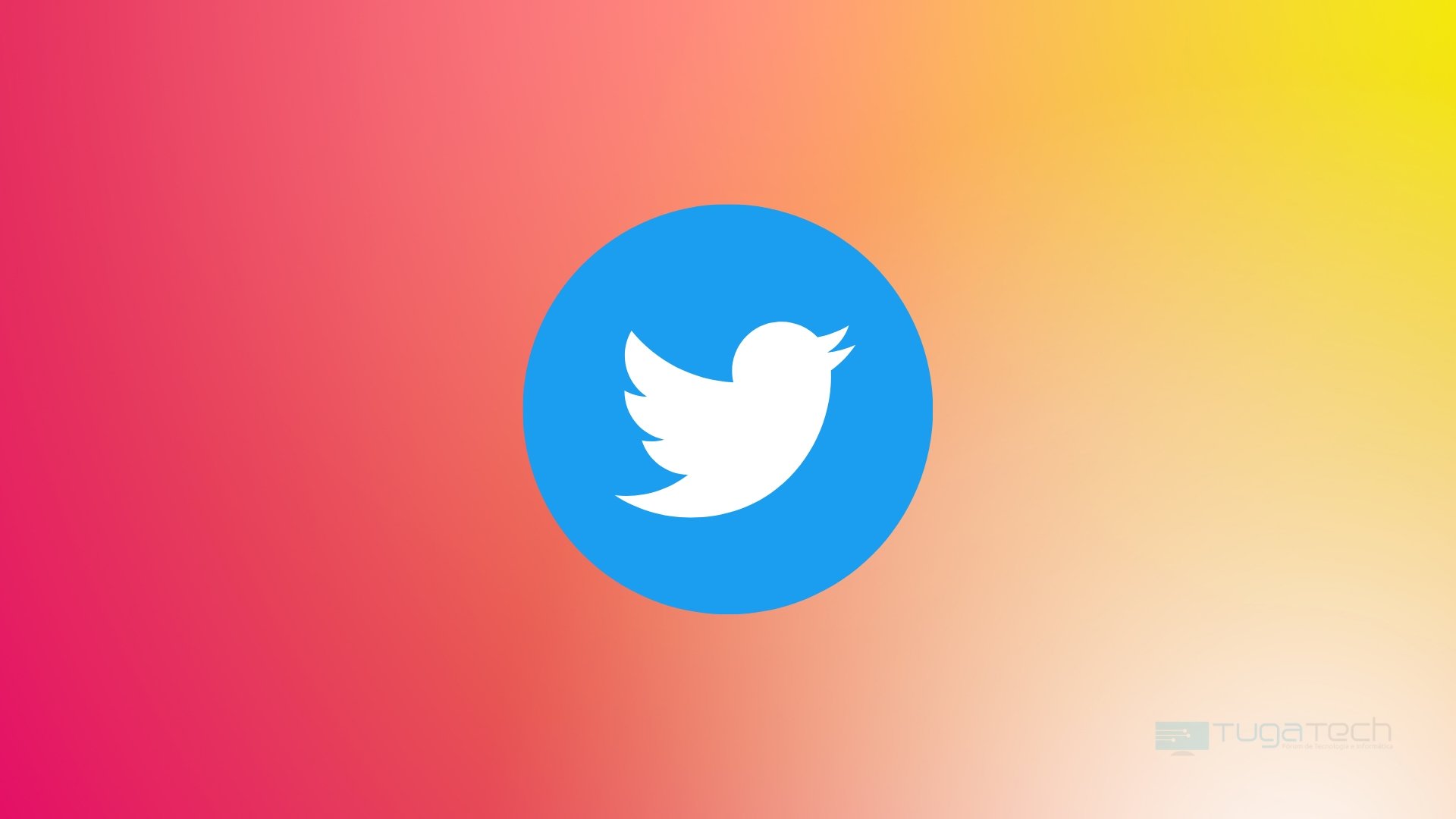 Twitter logo sobre fundo colorido