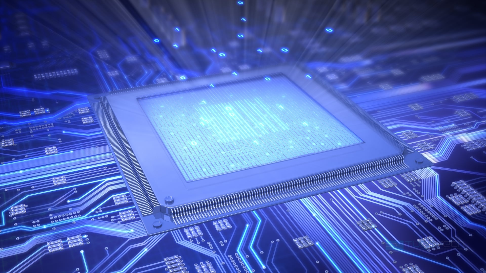Chip sobre placa com codigo