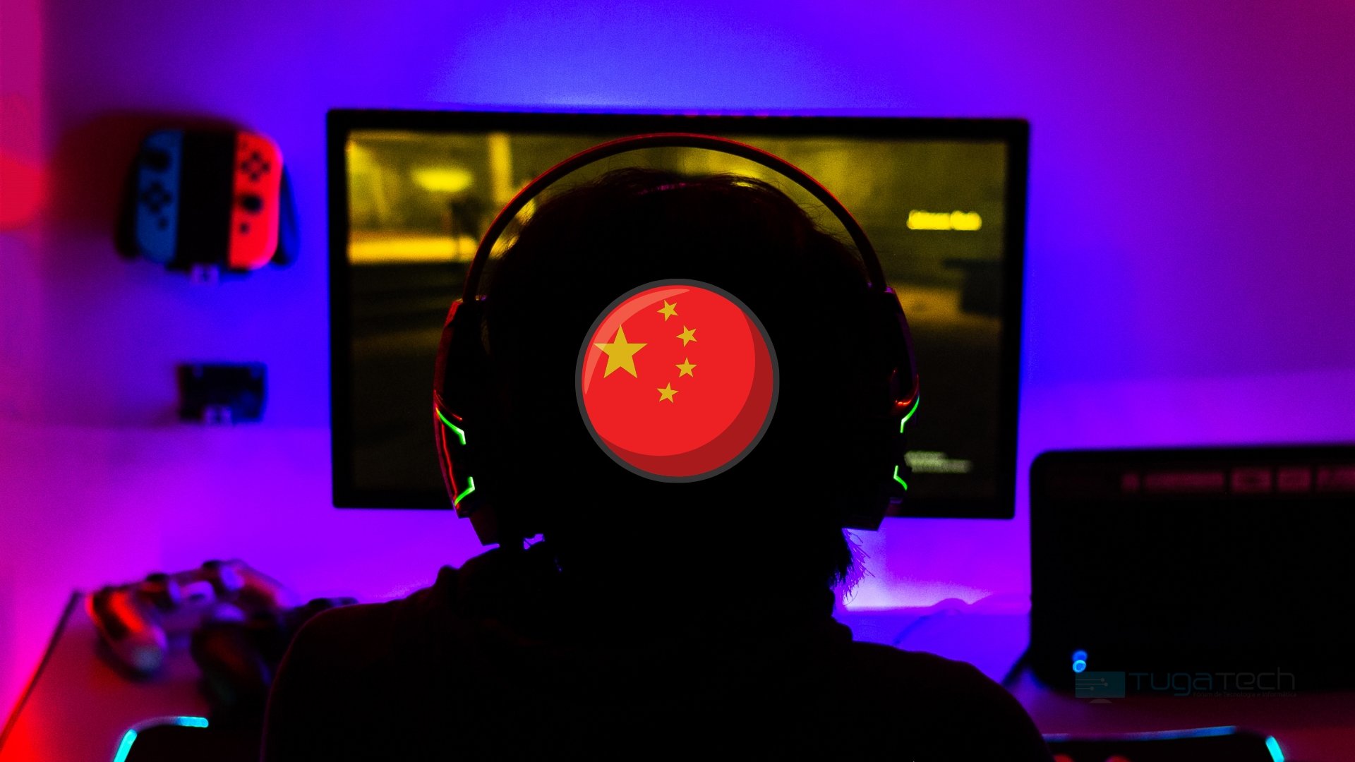 Bandeira da China sobre conteúdo gaming