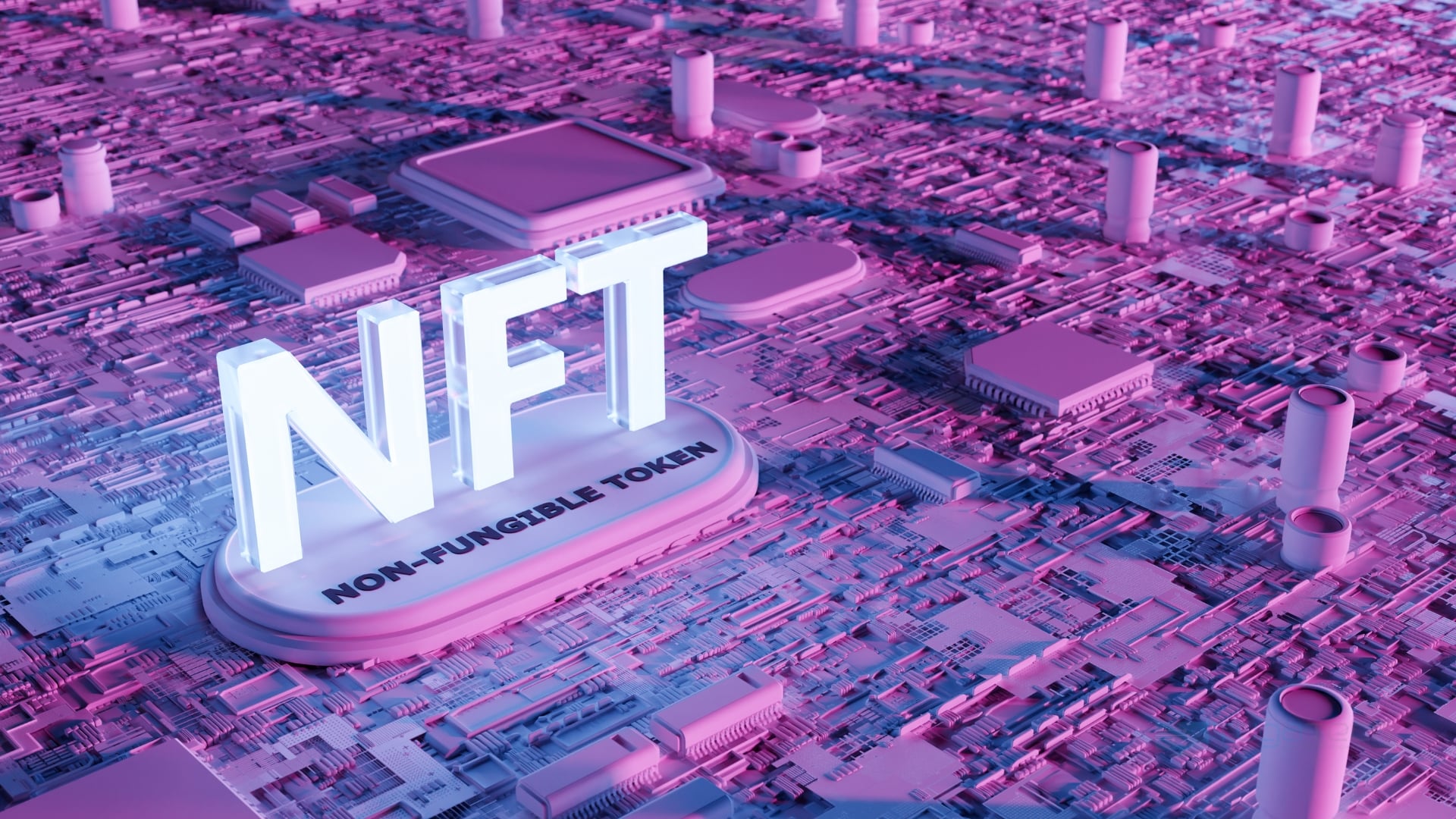 NFT logo sobre digital