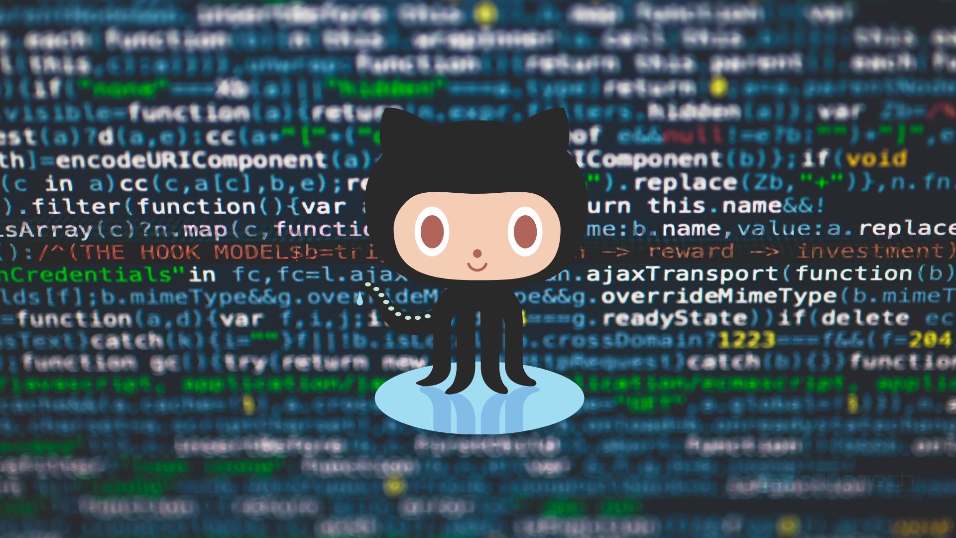 Github logo sobre código