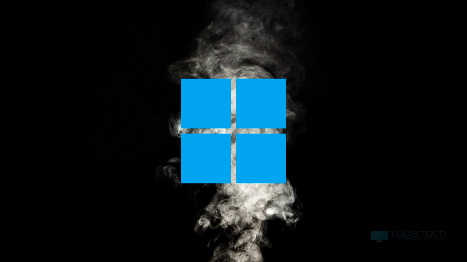 Windows logo sobre fumo