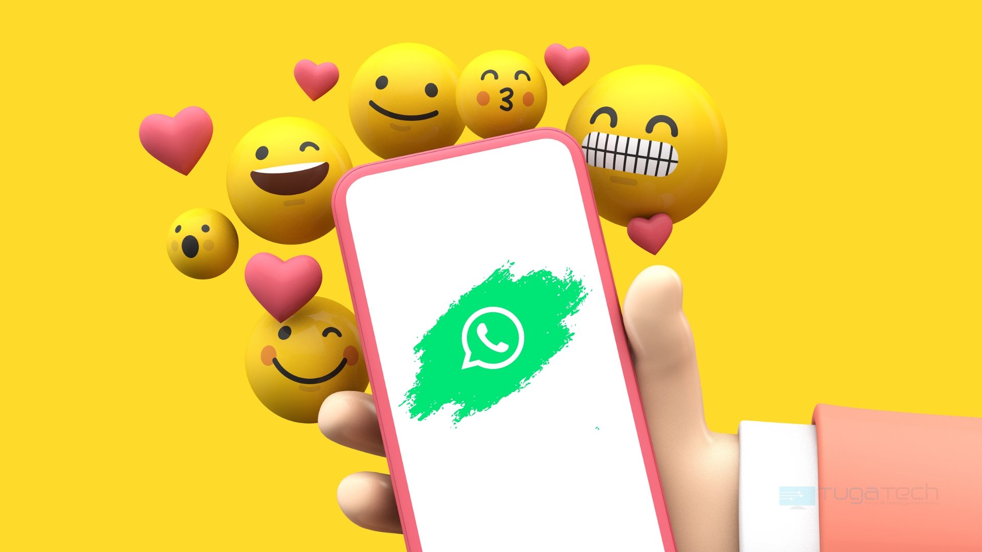 WhatsApp com reações a mensagens