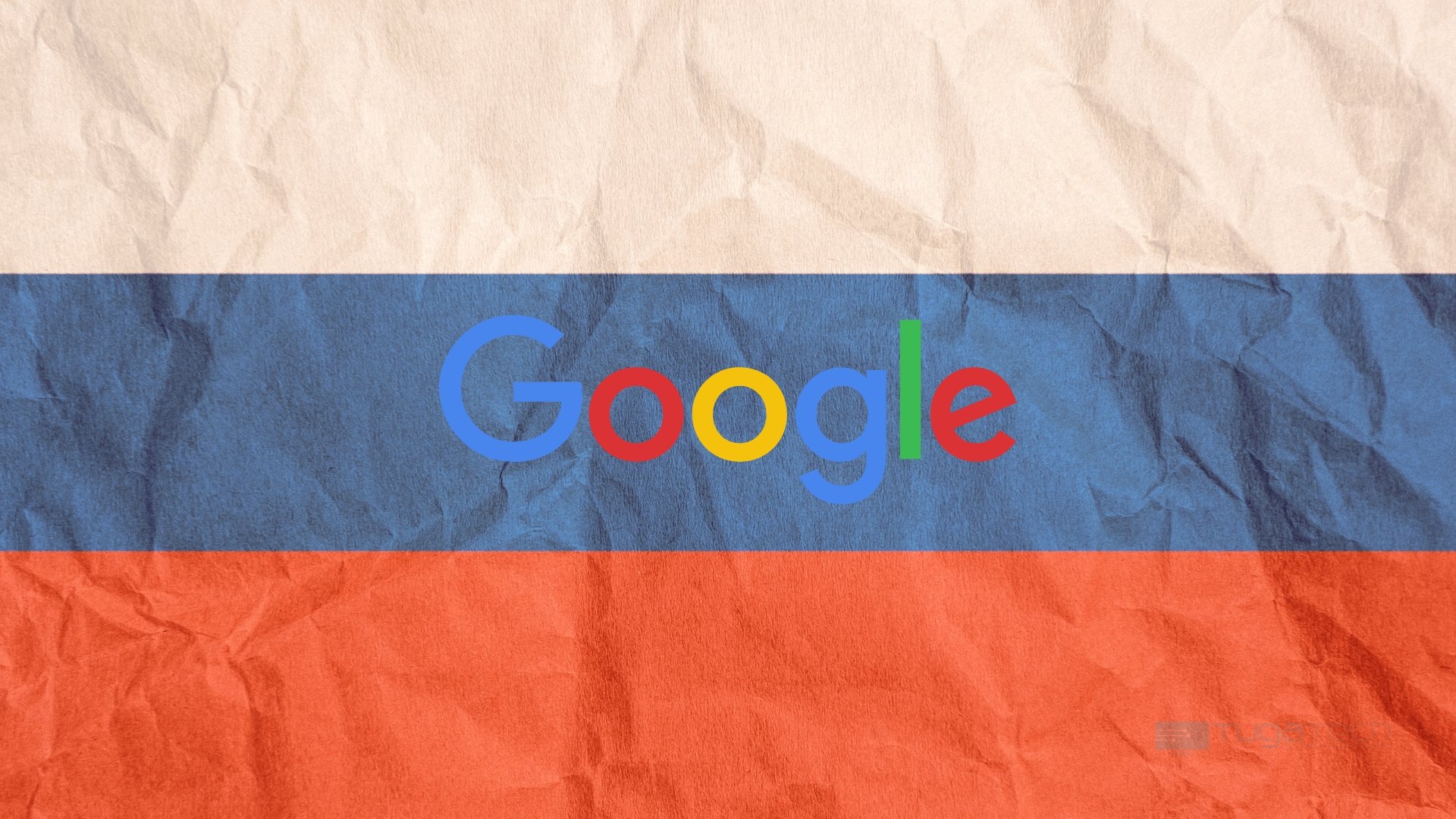 Google sobre bandeira da Rússia
