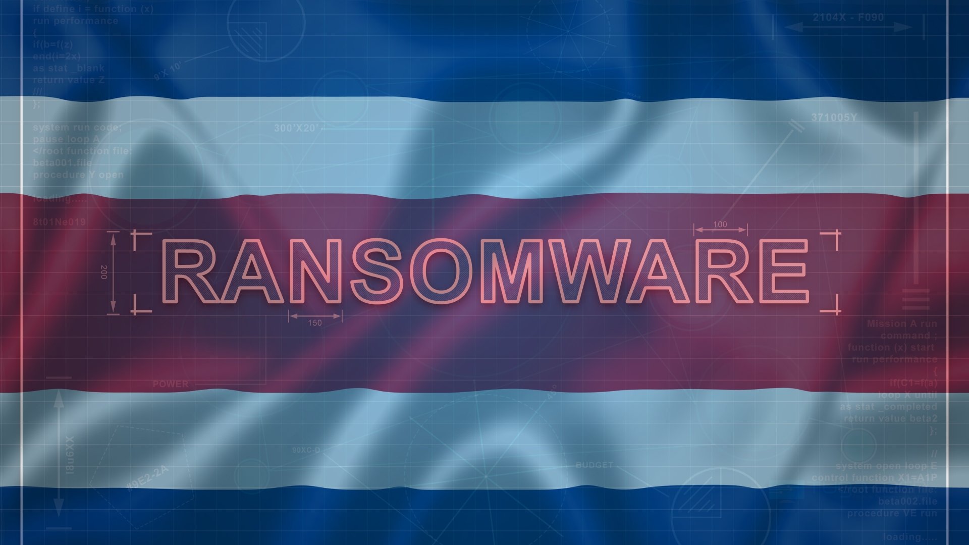 Bandeira da Costa Rica sob ransomware