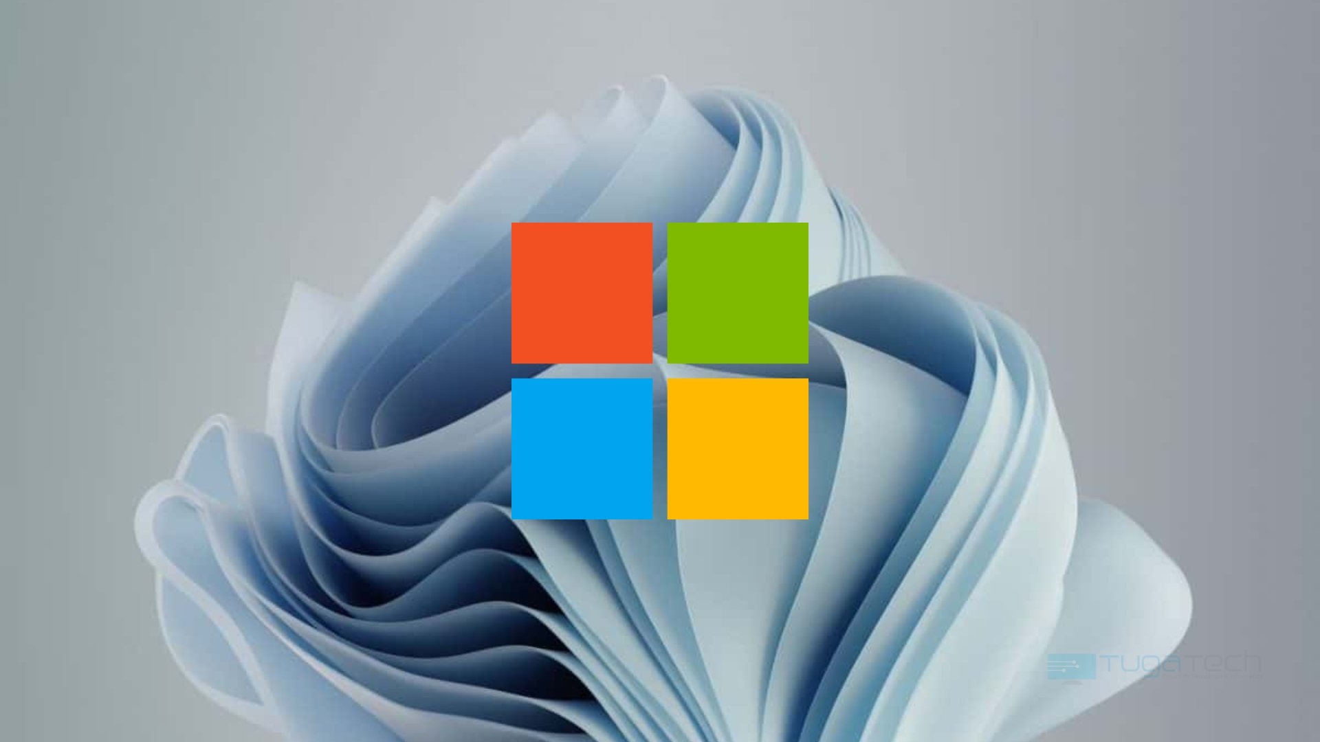 Microsoft diante do wallpaper do Windows 11