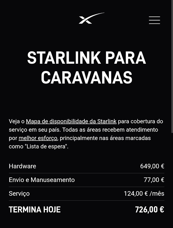 preço do serviço starlink