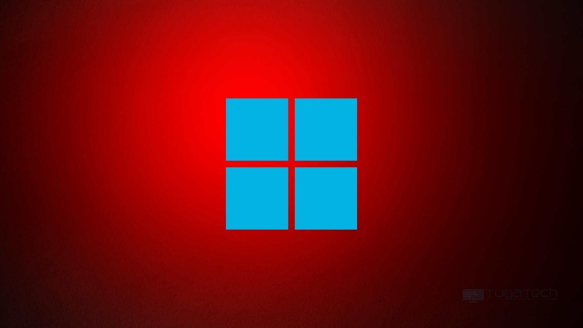 Windows sobre fundo vermelho