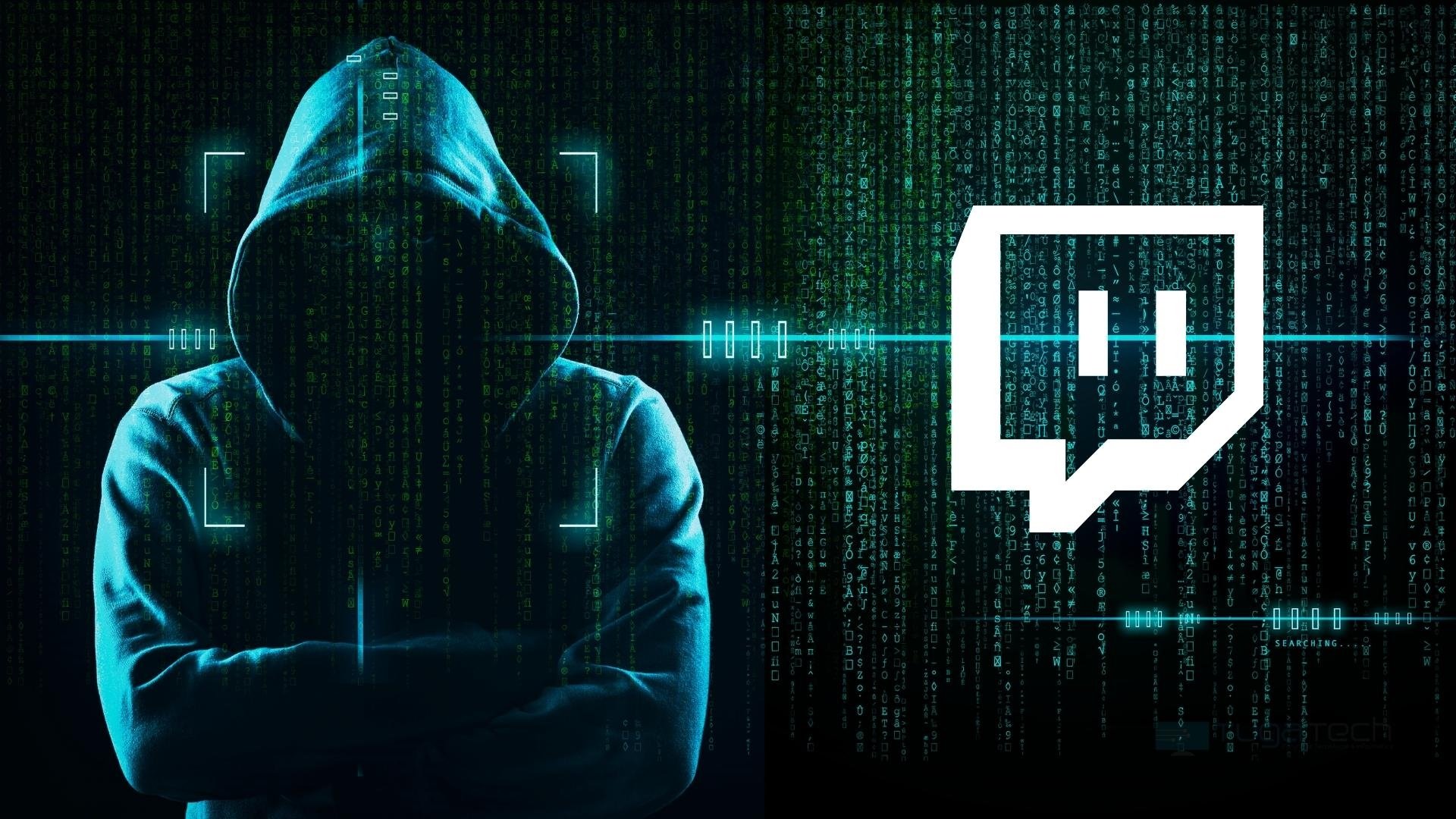 Hacker com logo do twitch