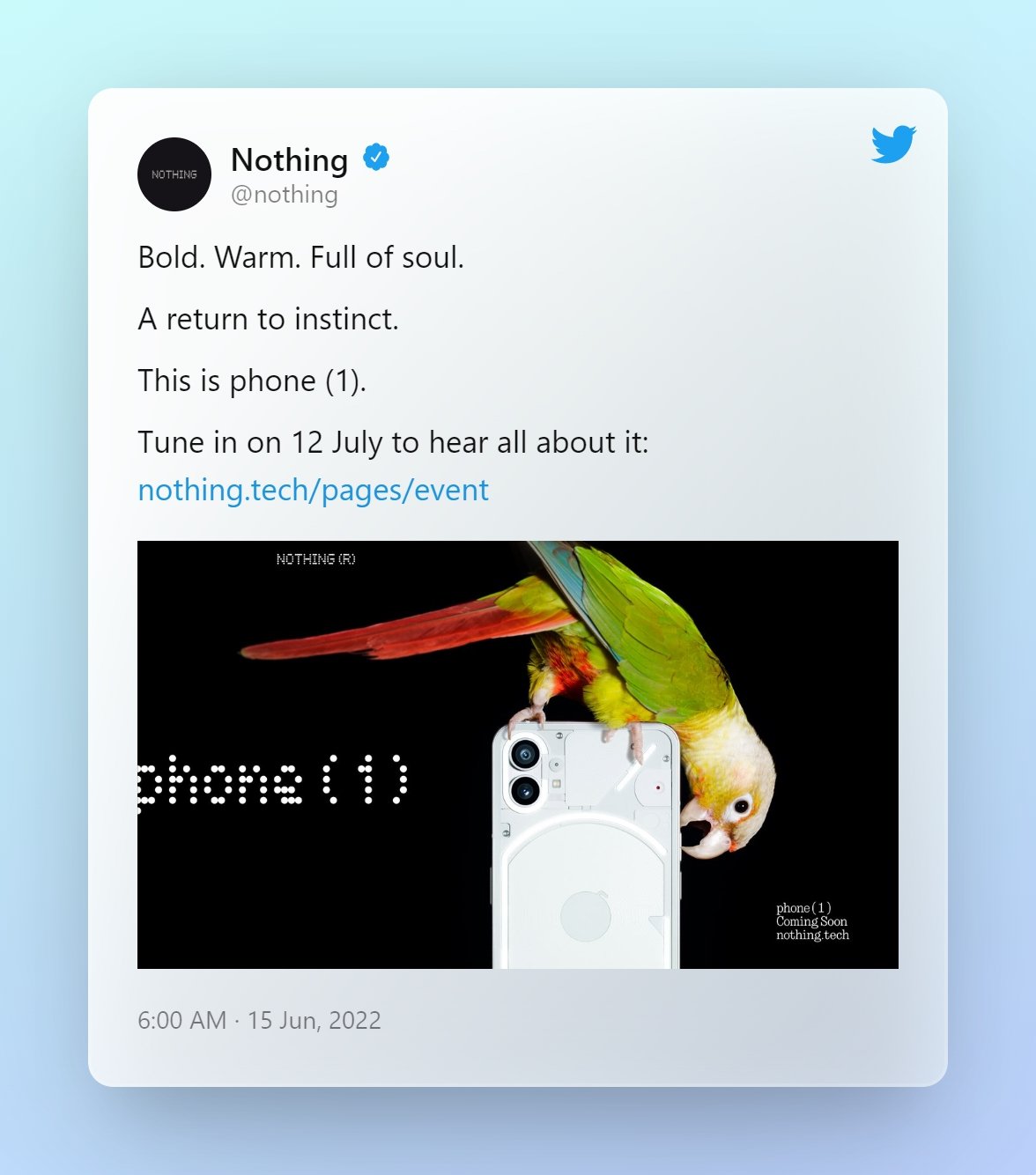 Nothing phone 1 tweet