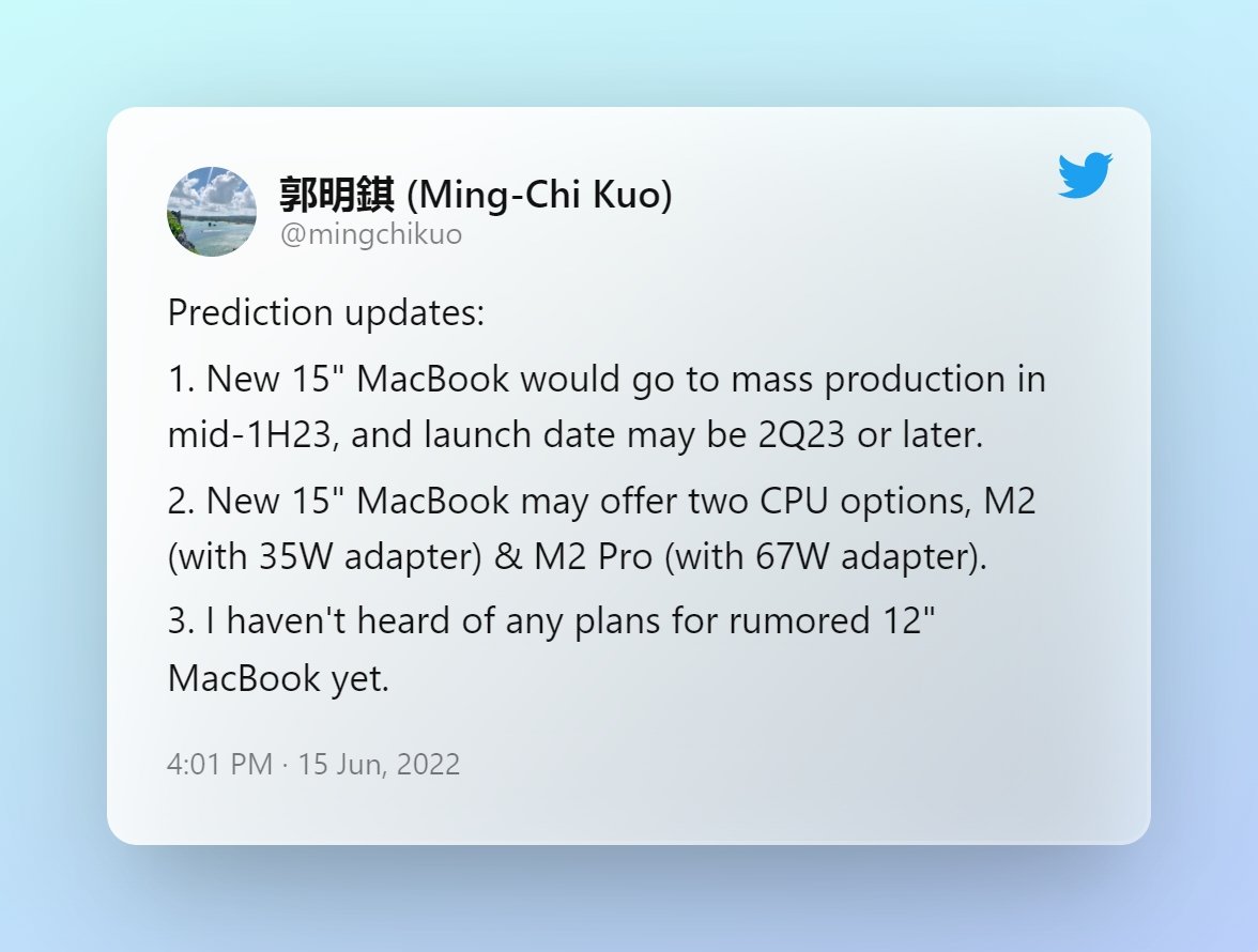 rumores do analista Kuo