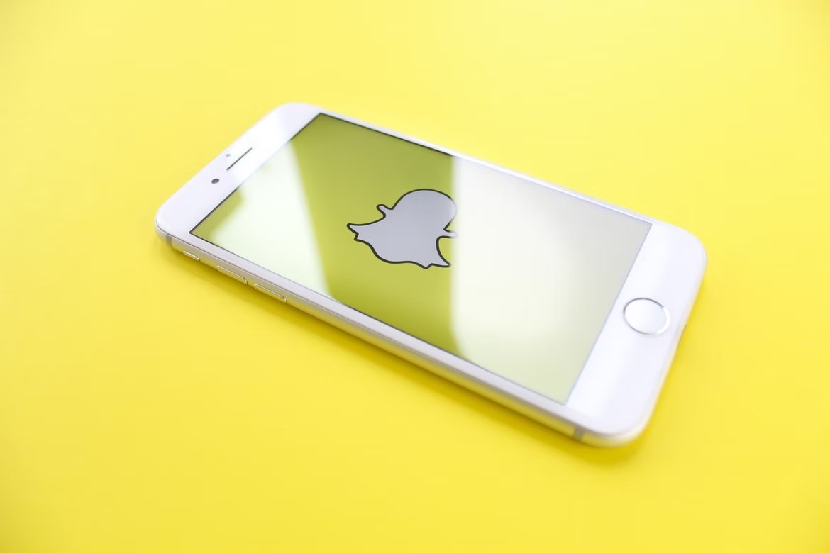 Snapchat em app de smartphone