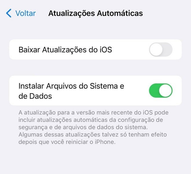 Atualização rápida do iOS para emergências