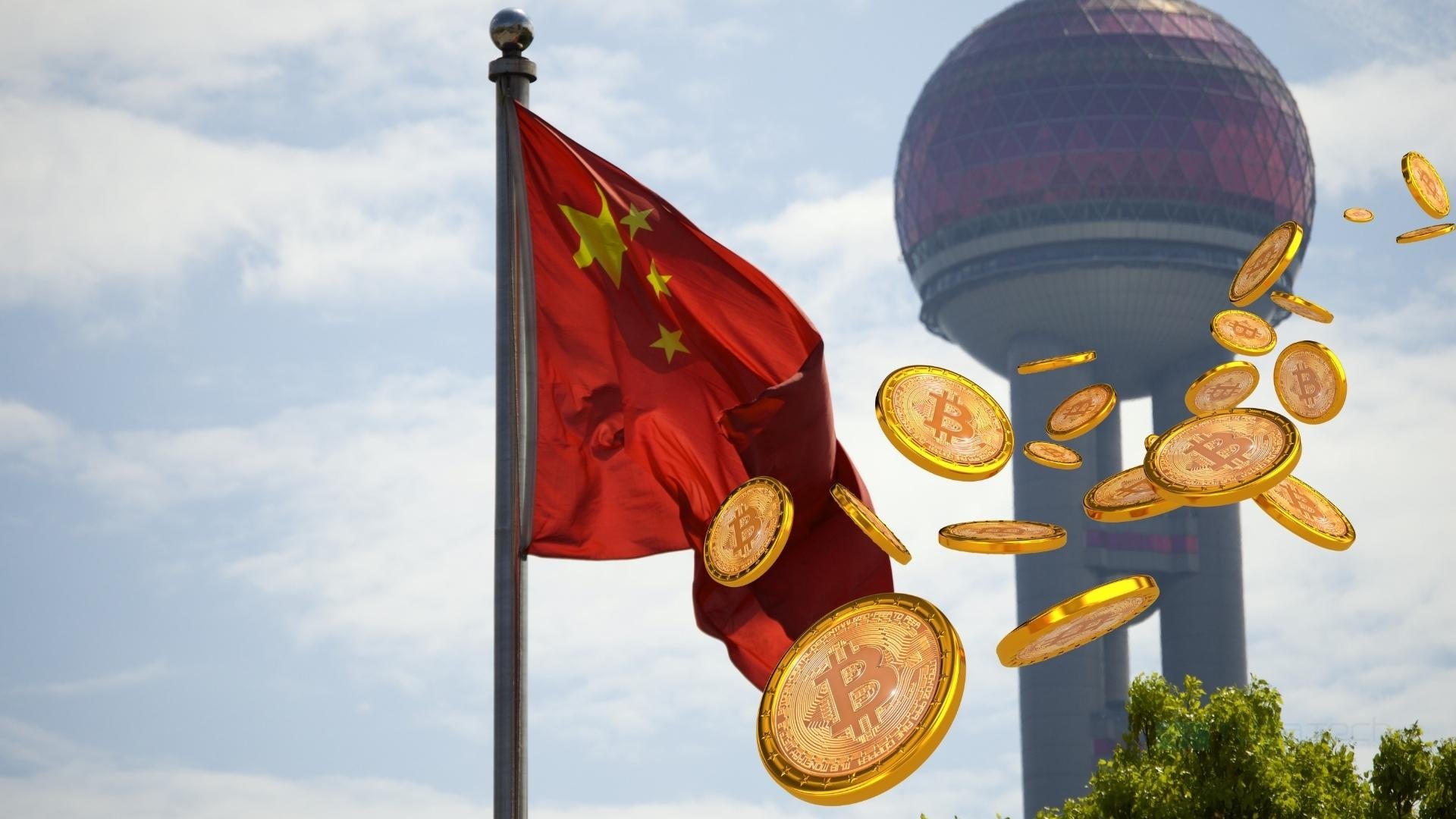 Bitcoin com bandeira da China