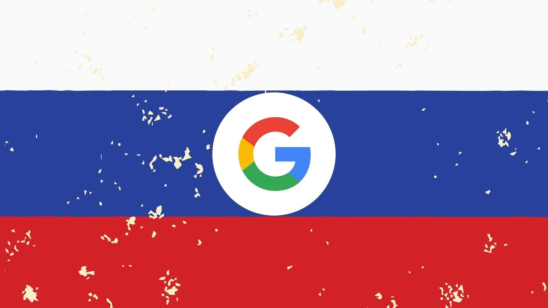 Google sobre bandeira da Russia