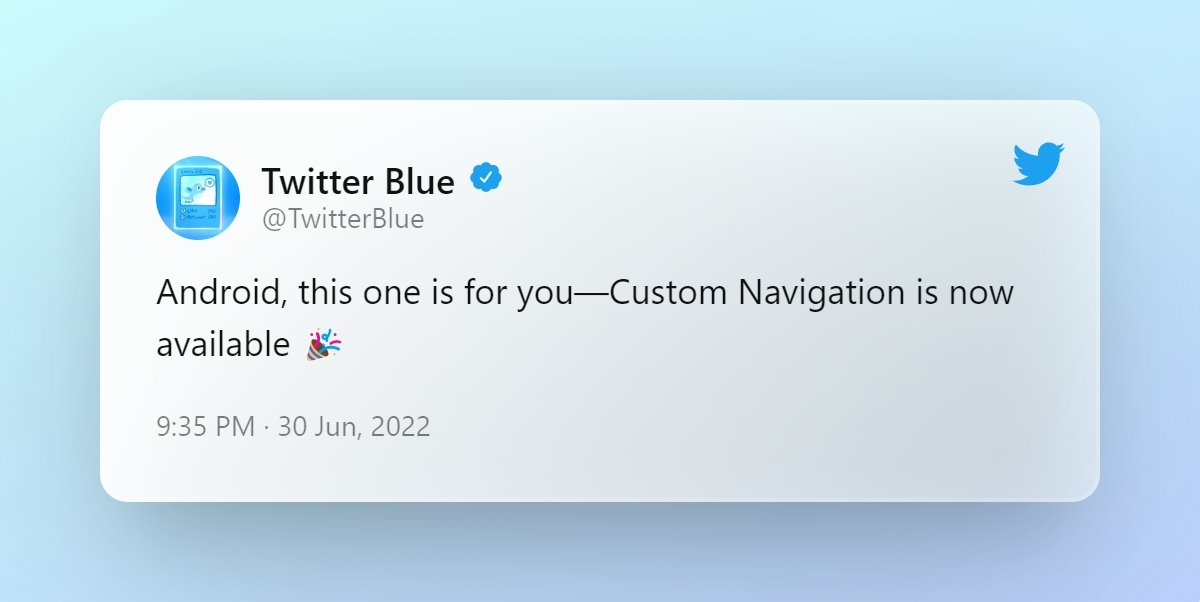 twitter funcionalidade editar barra de navegação