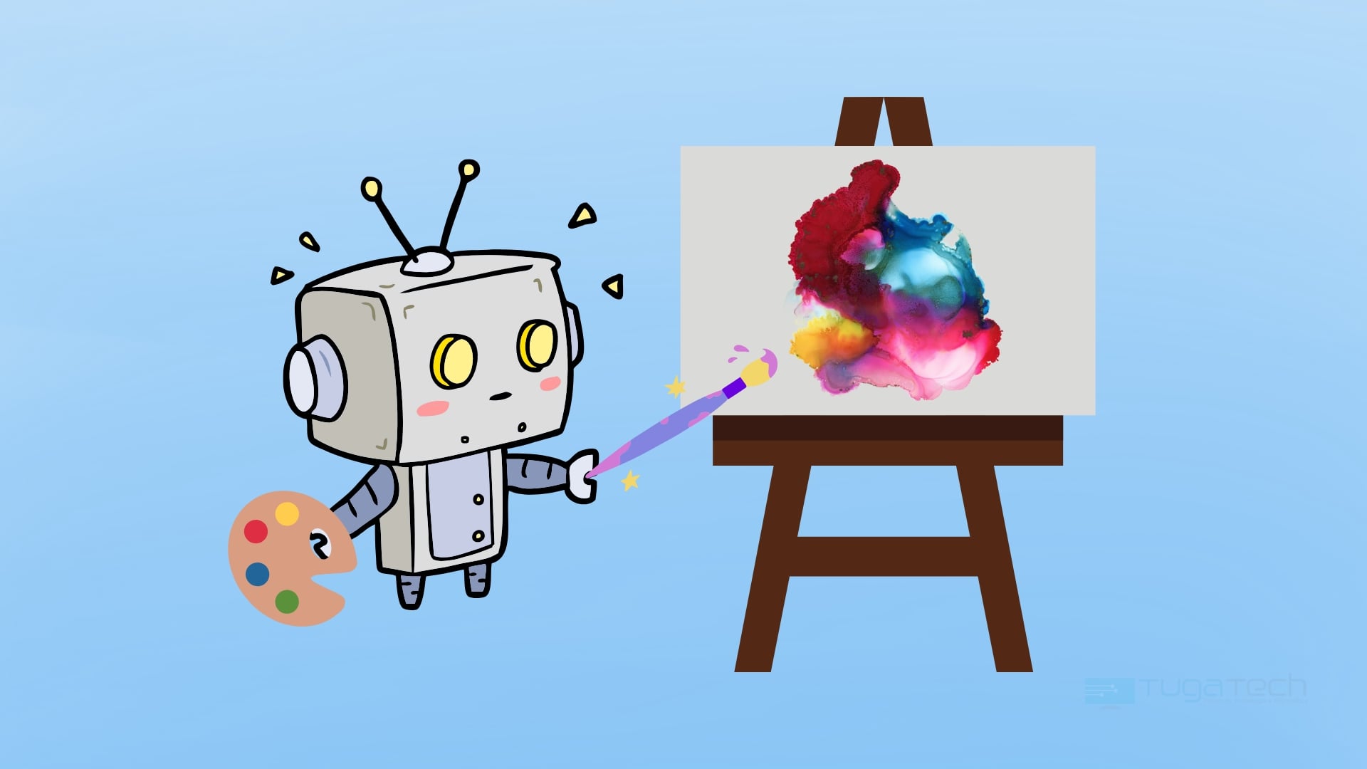 Meta com robot a pintar