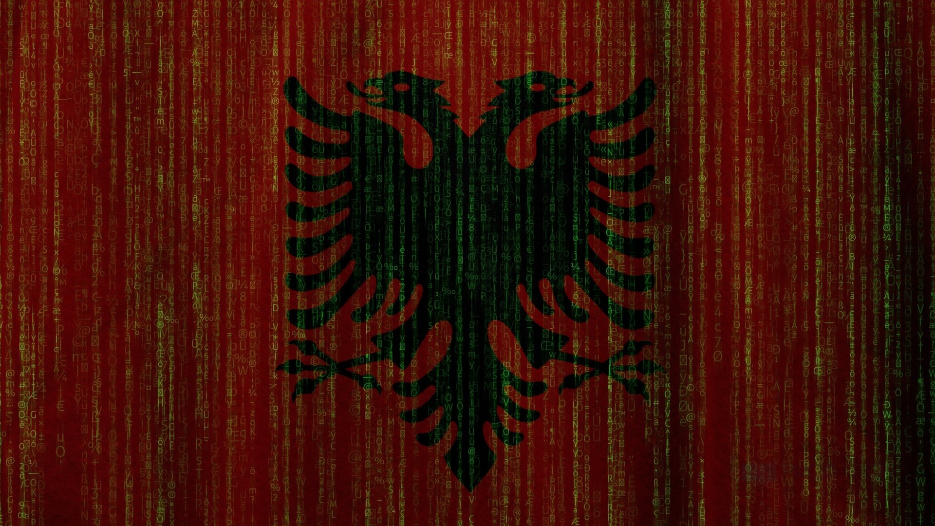 Bandeira da Albânia e código digital