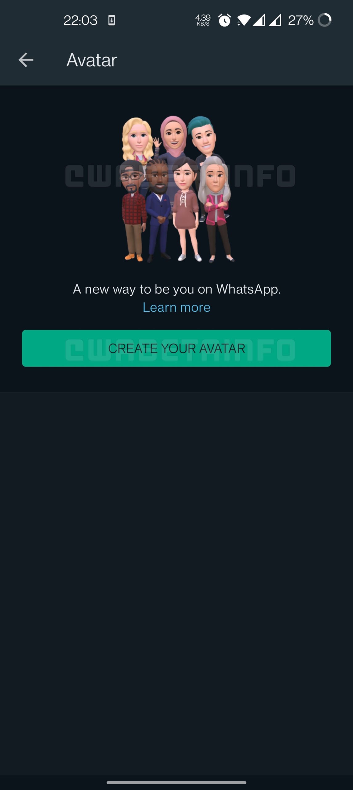 WhatsApp com avatares