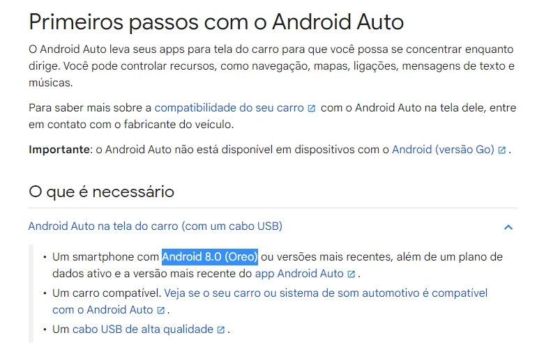 Android auto requisitos