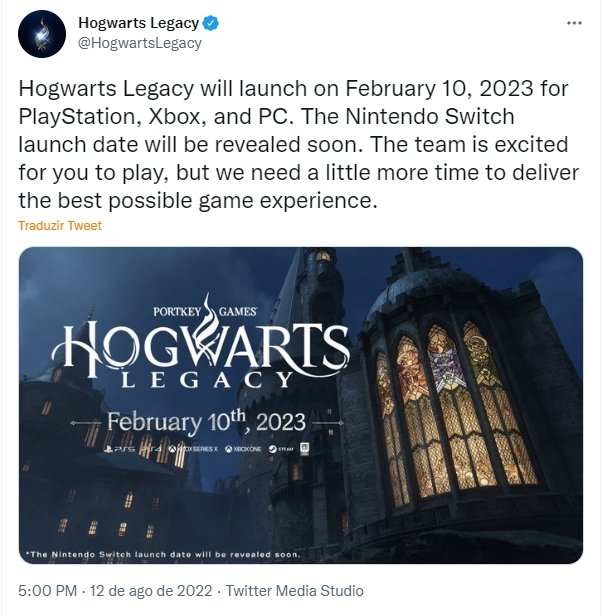 adiamento do jogo Hogwarts Legacy
