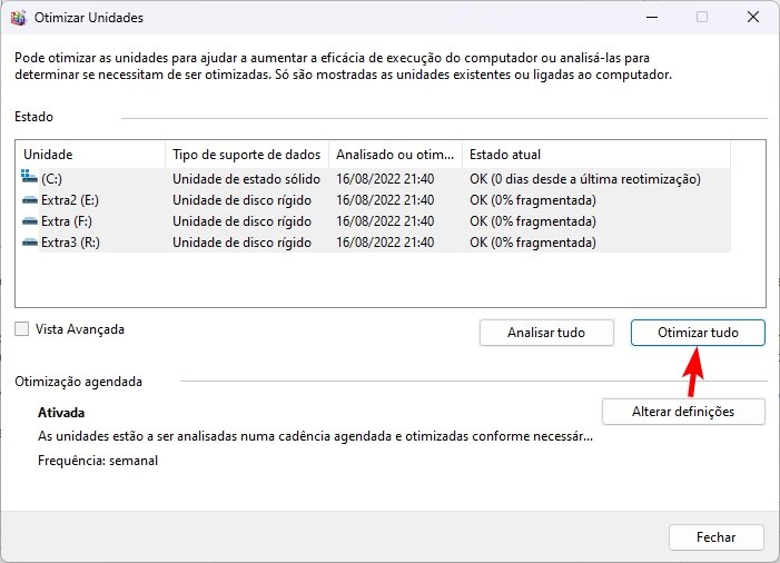 otimizar discos Windows 11