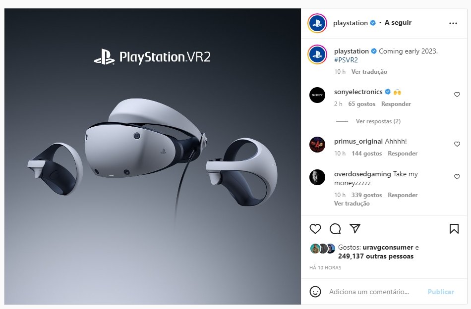 confirmação da sony sobre PS VR2