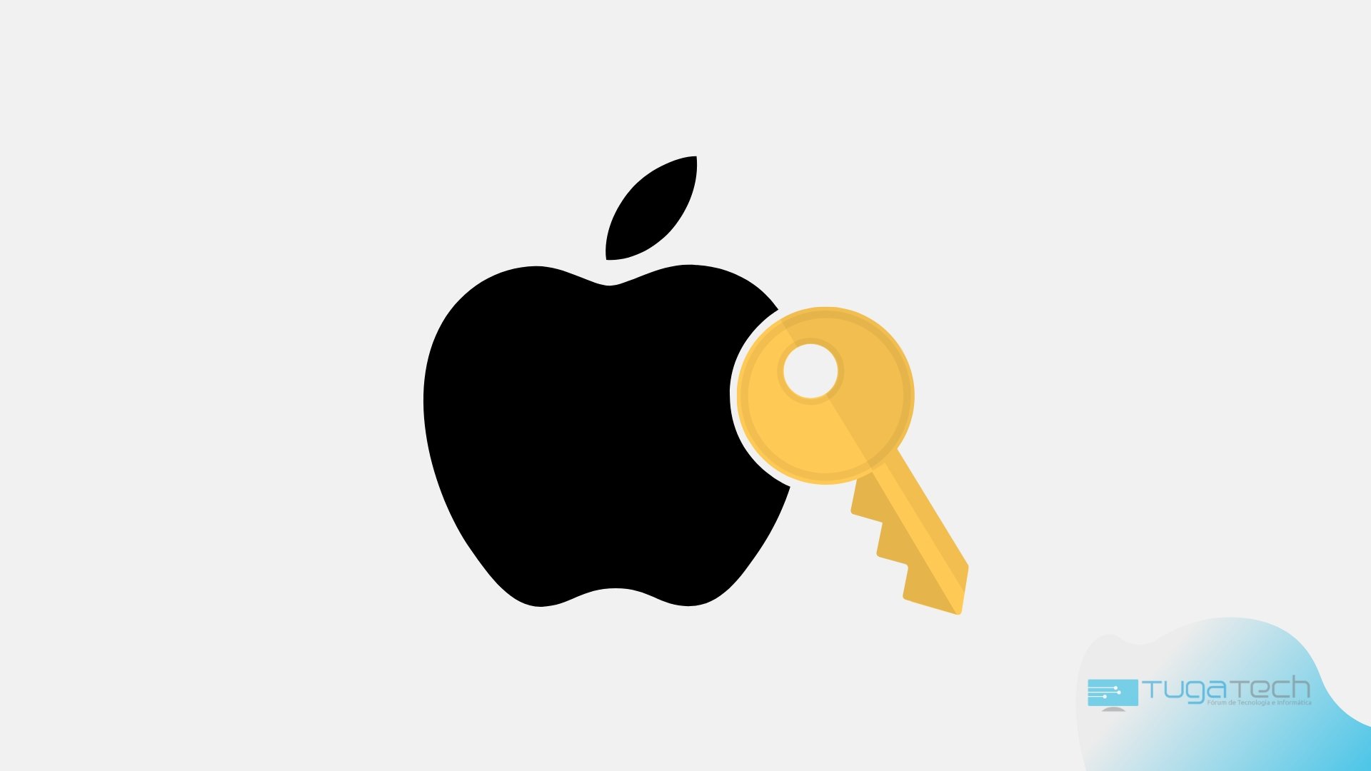 Apple com chave na entrada
