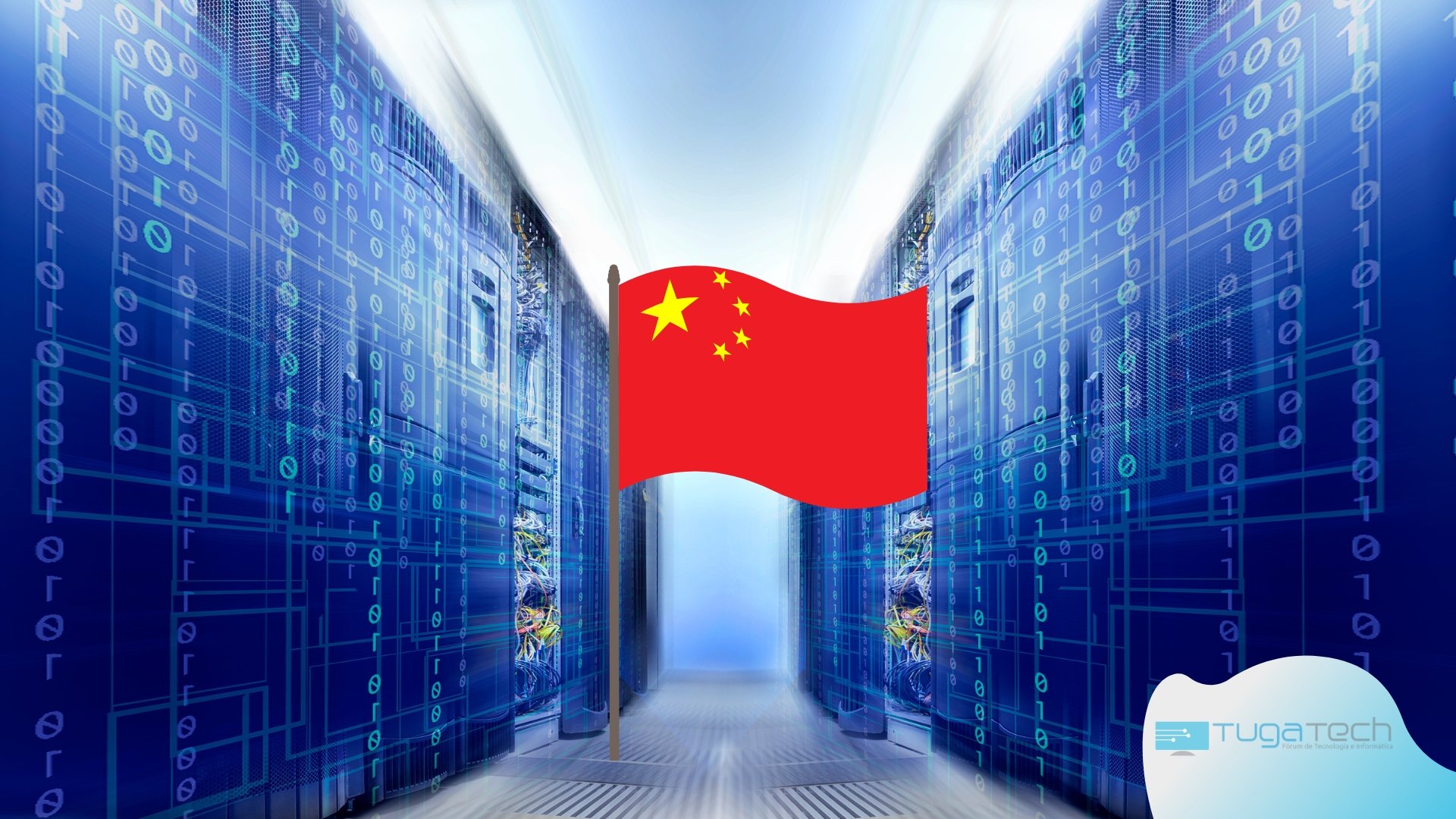 Computador e bandeira da china