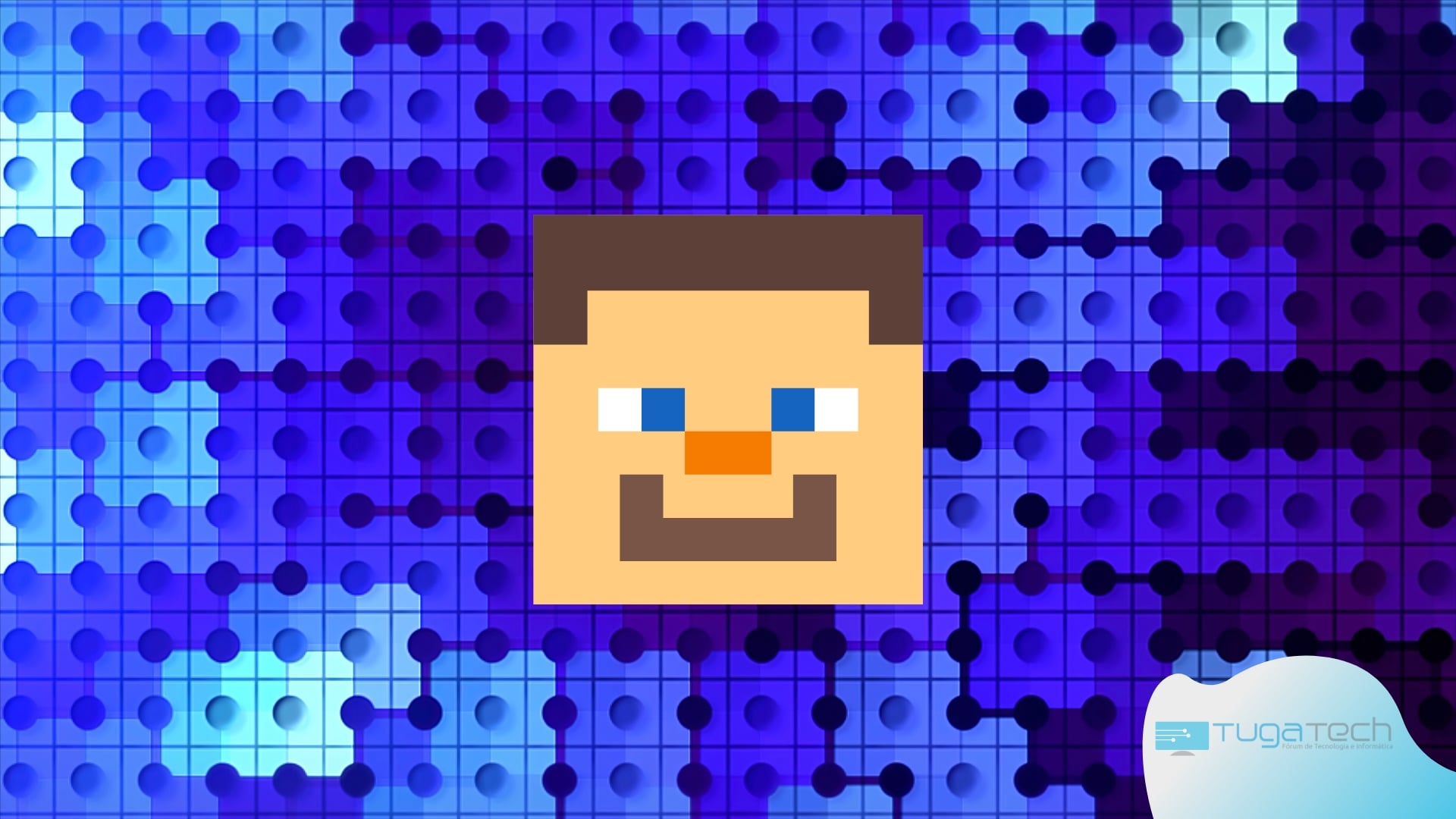 Minecraft com fundo azul