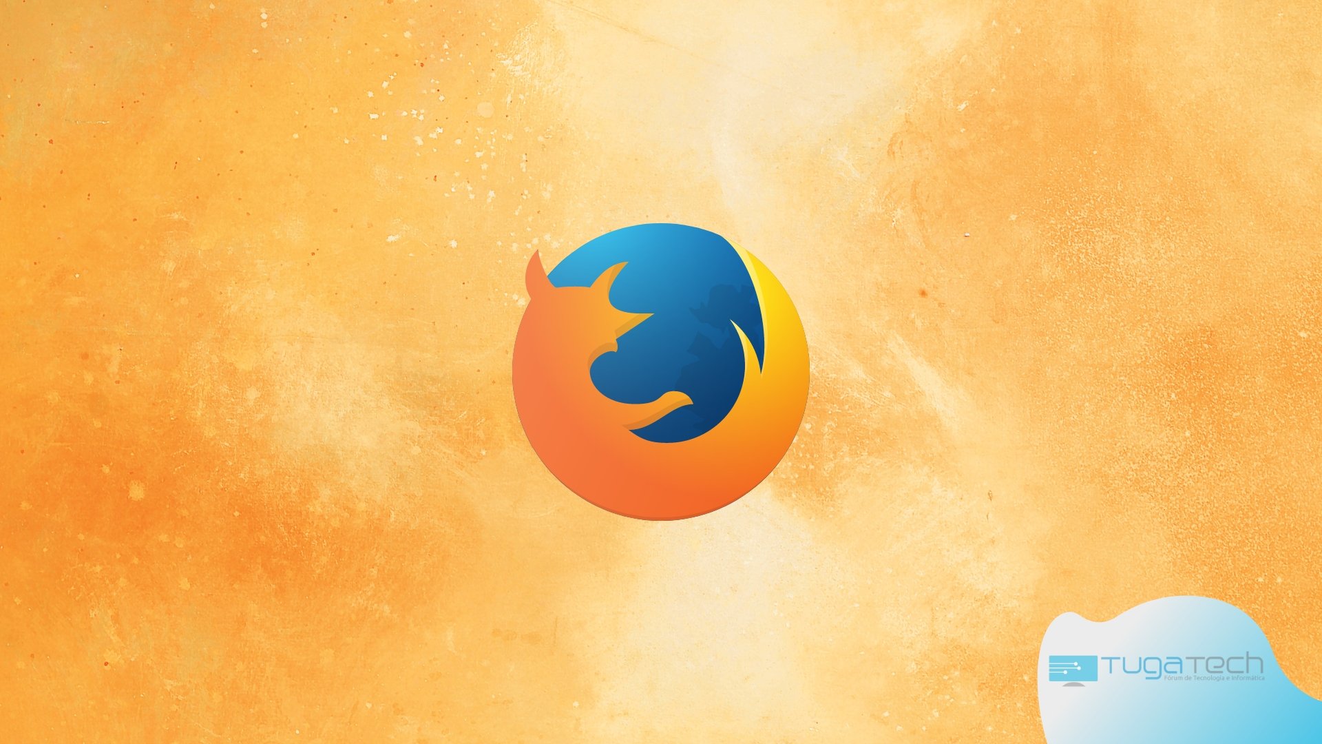 Firefox logo sobre fundo laranja