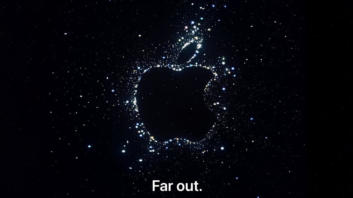 Apple cartaz do evento far out 2022