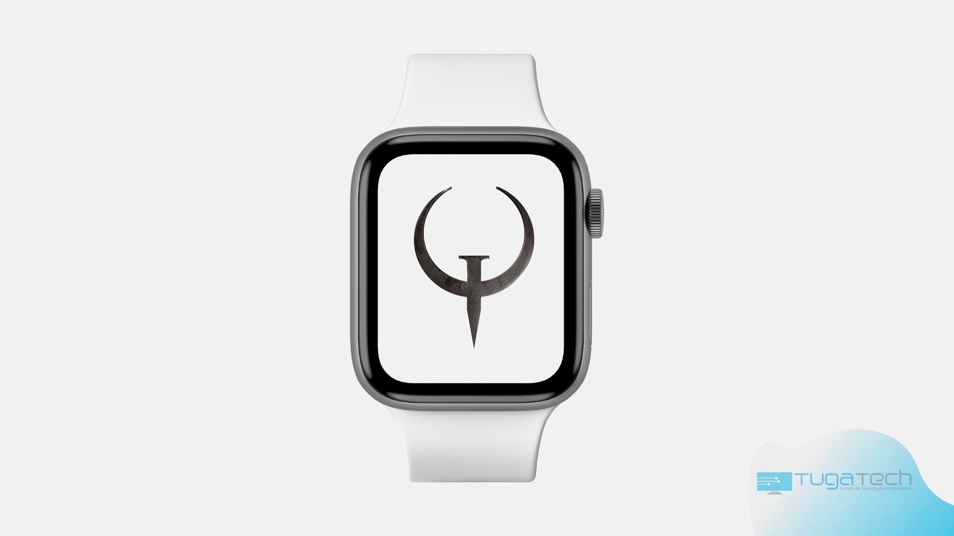 Apple Watch com o Quake no centro