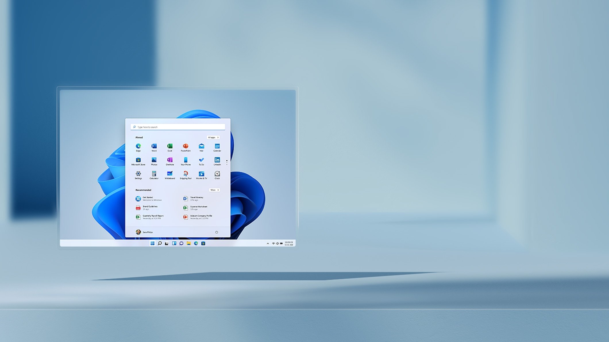 Windows 11 com imagem de fundo