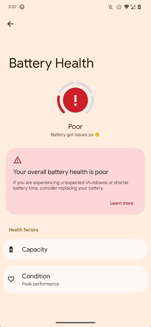 novo sistema de saúde da bateria do Android 13