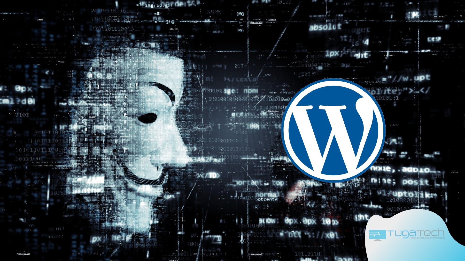 Logo do WordPress com hacker ao lado