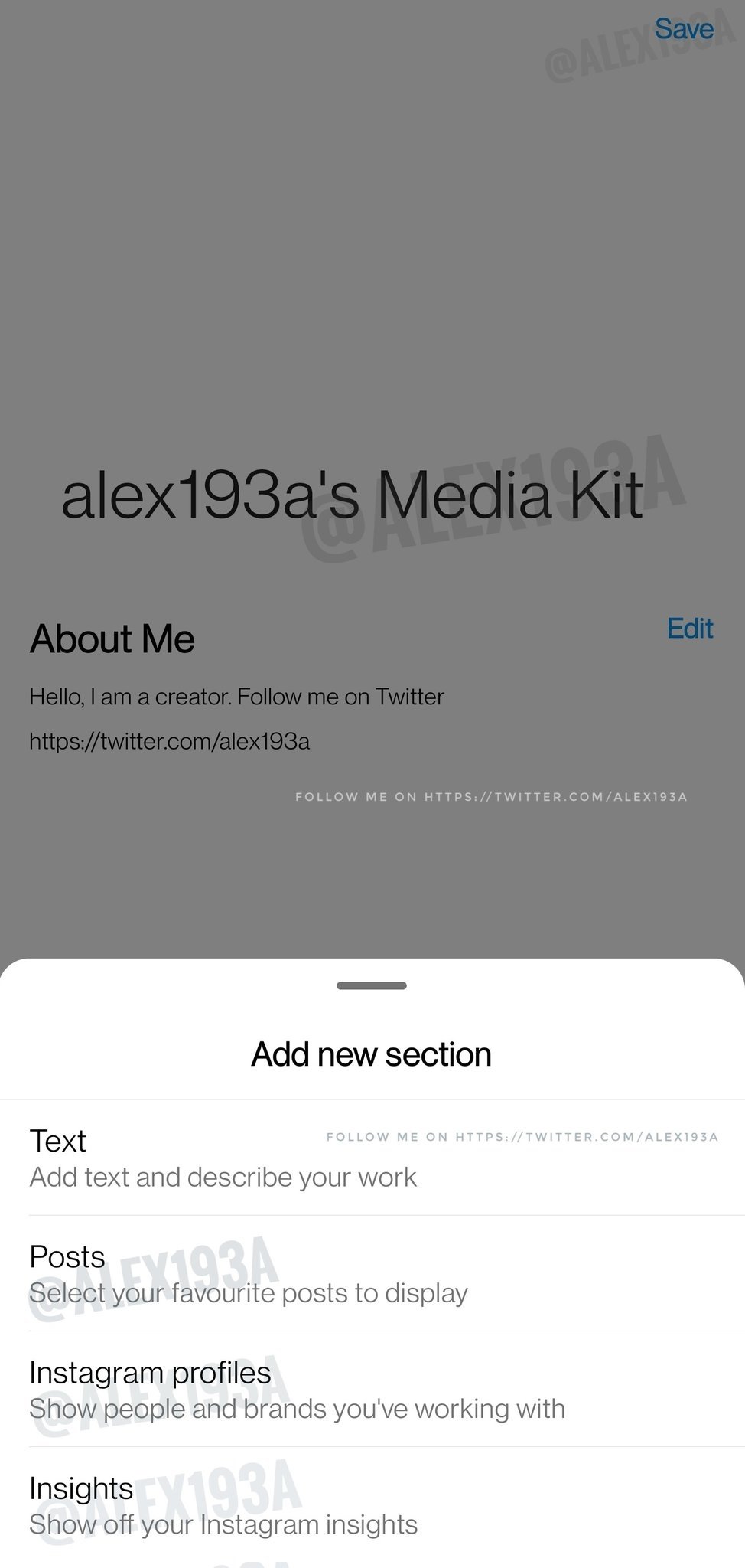 criar media kits diretamente do instagram