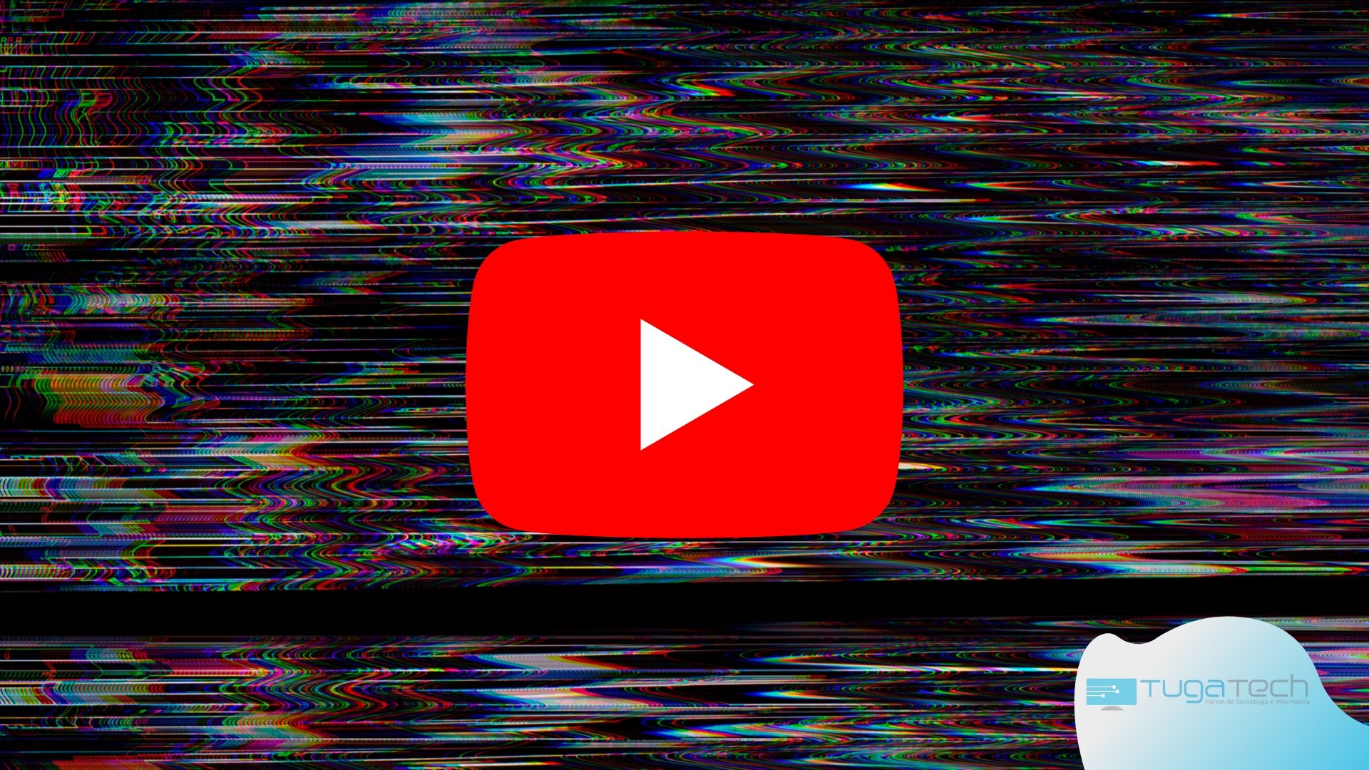 Logo do YouTube com fundo de tv estática