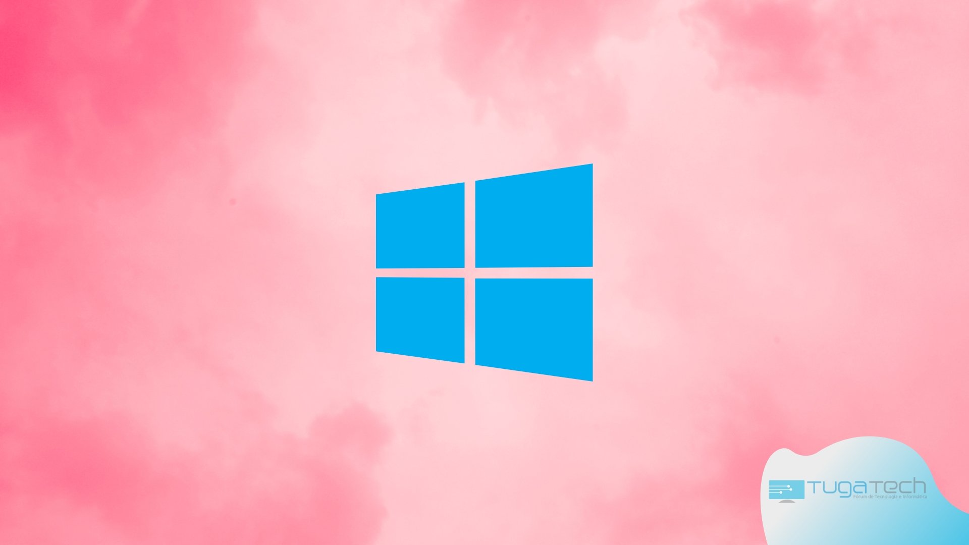 Logo do Windows 10 sobre fundo rosa