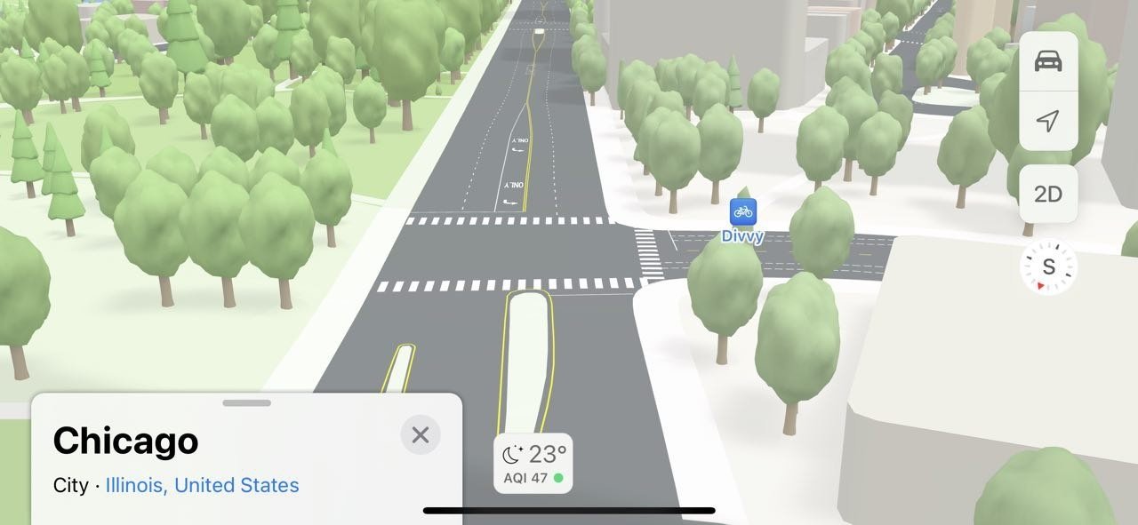 exemplo de Apple Maps na cidade dos EUA