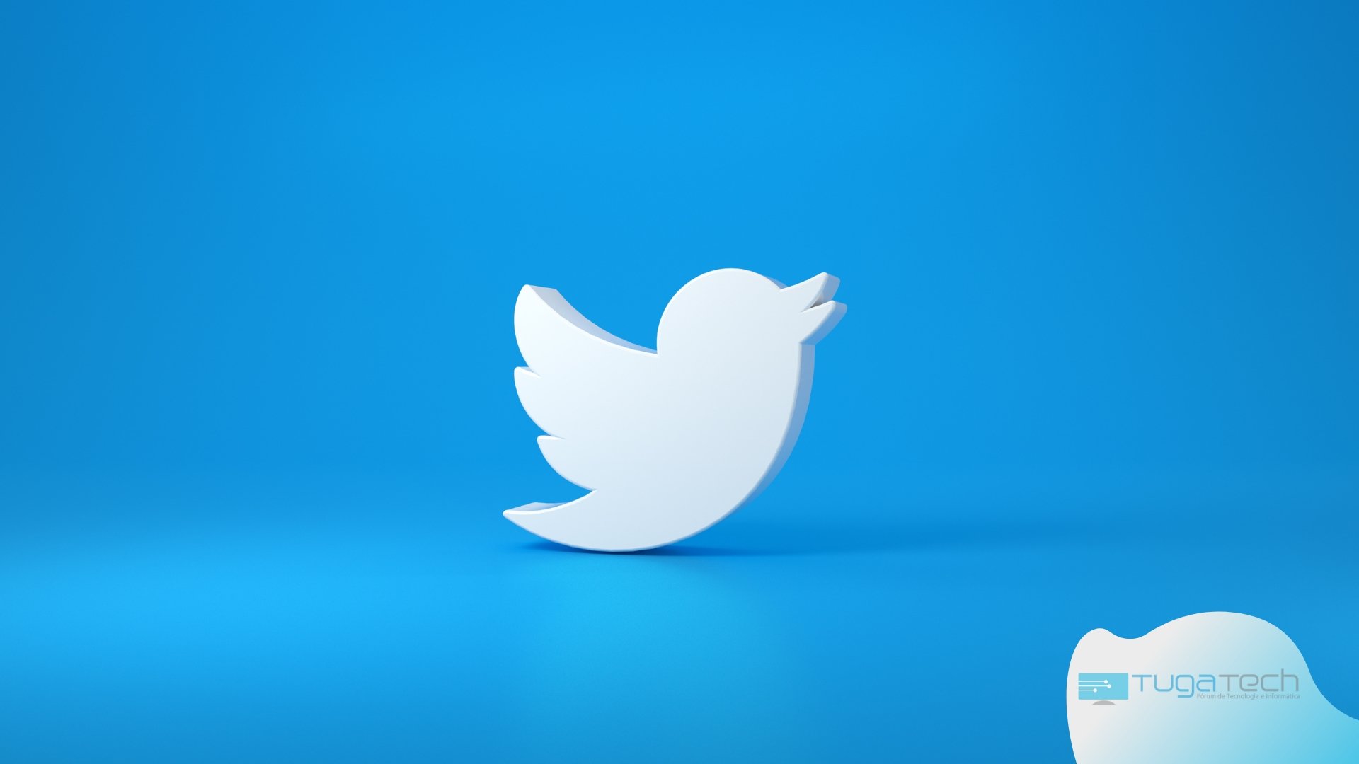 Logo do Twitter sobre fundo azul