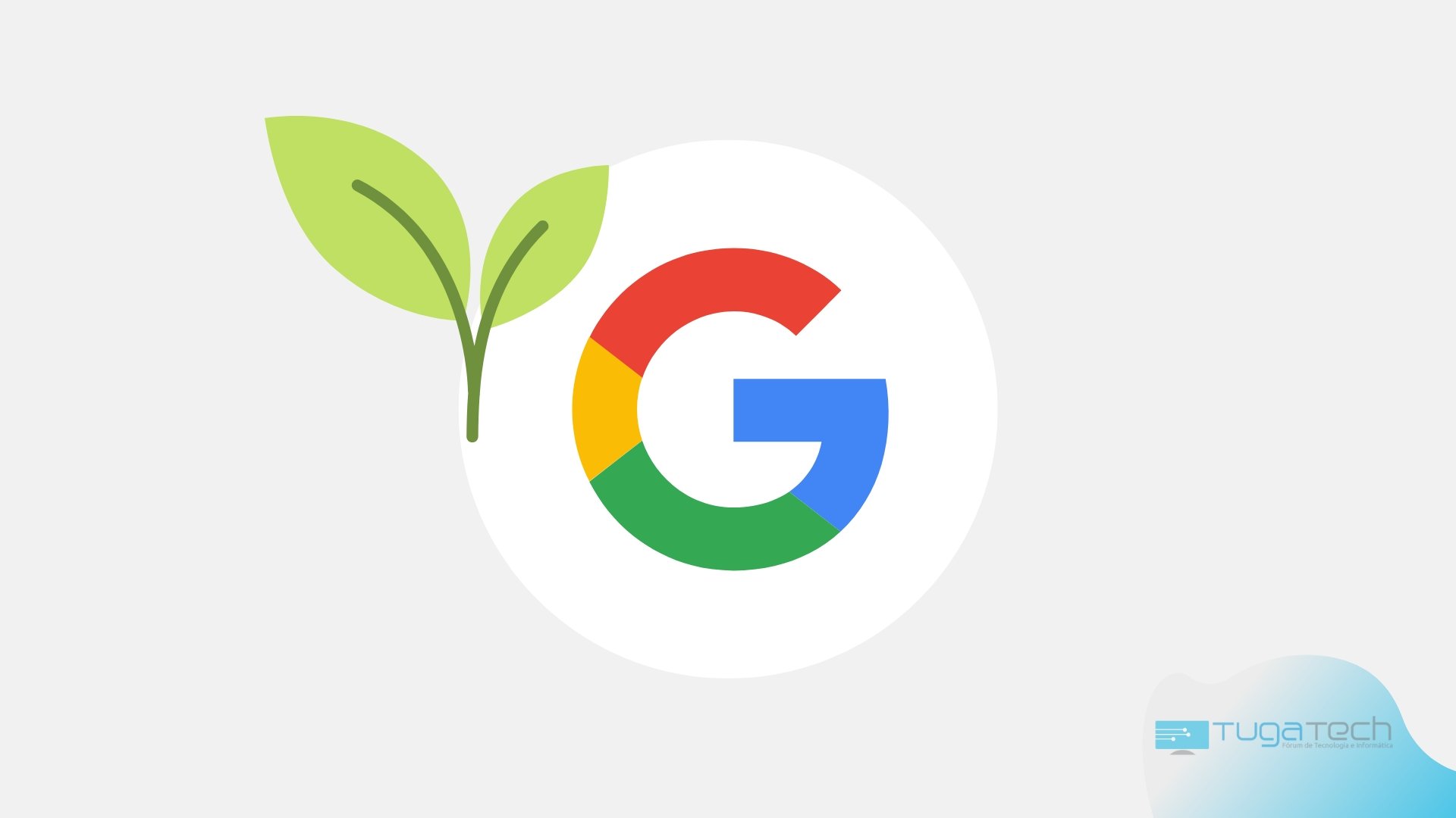Google com folha verde de meio ambiente