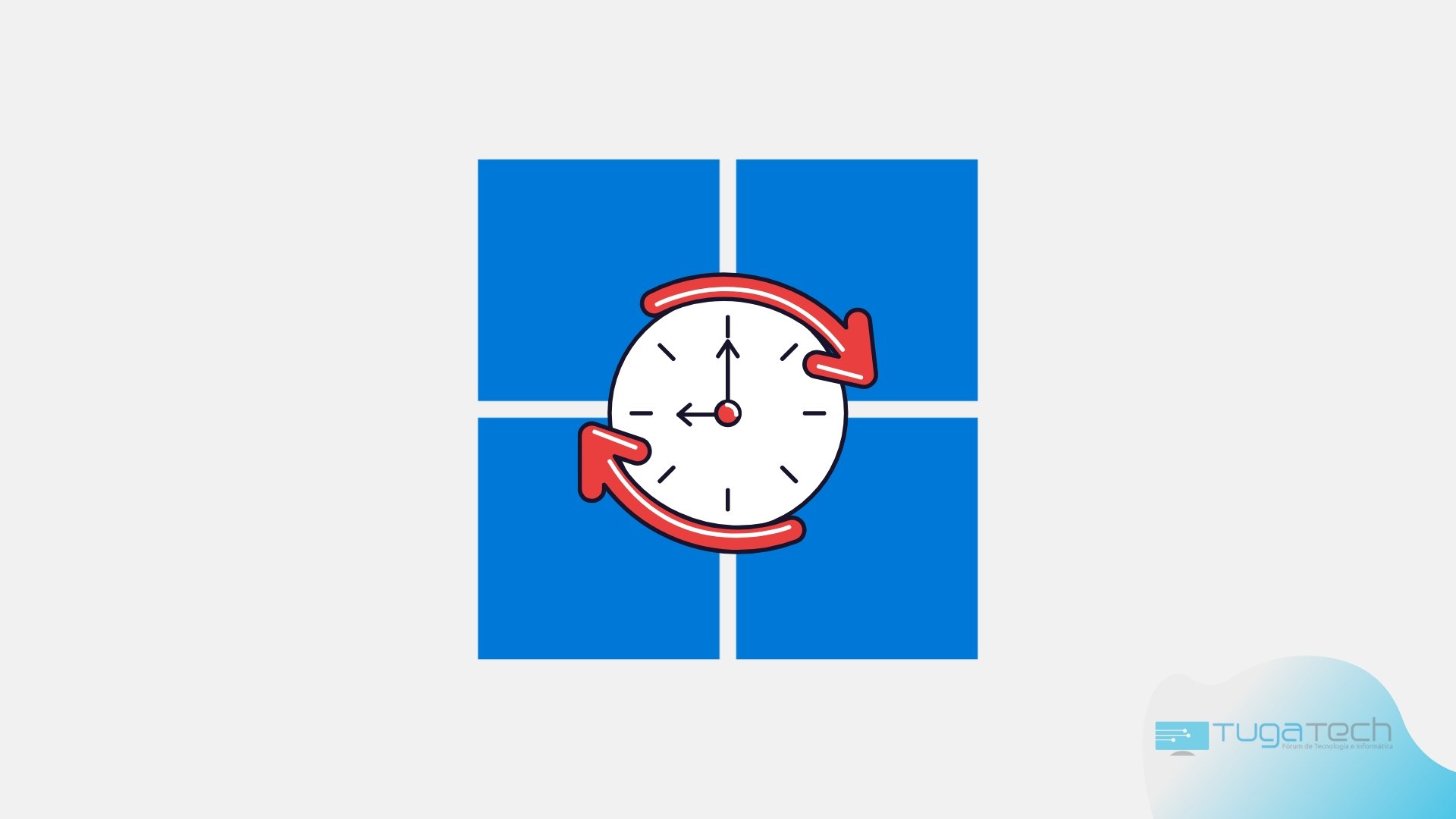 Windows 11 com um relógio em frente