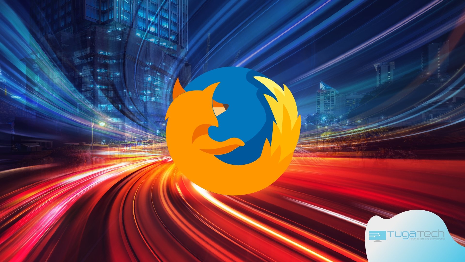 Firefox logo sobre fundo de velocidade