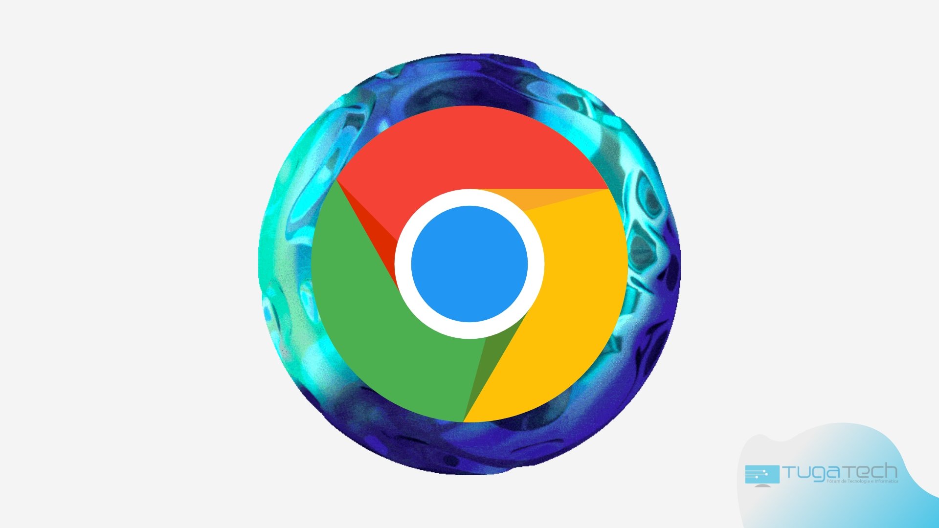Google Chrome sobre fundo colorido