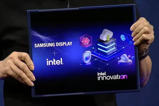 Intel e Samsung ecrã slide
