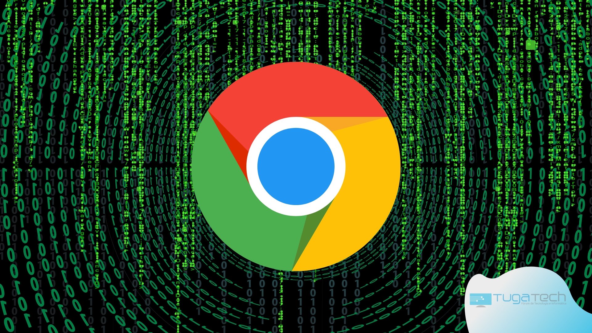 Google Chrome sobre código fonte verde